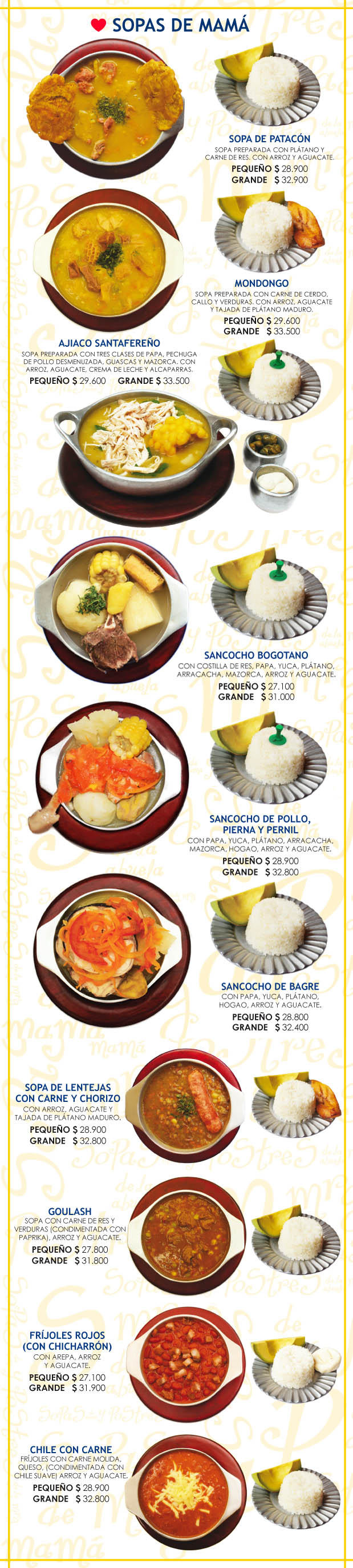 menu sopas
