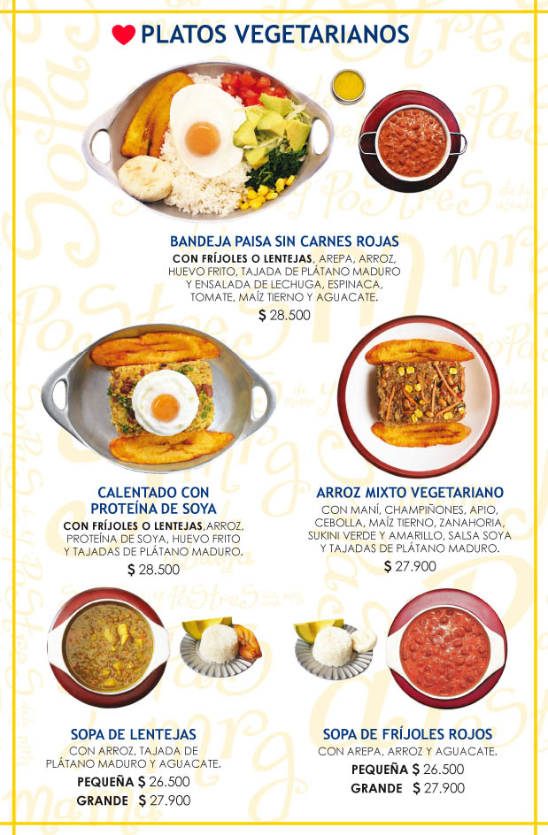 menu vegetarianos